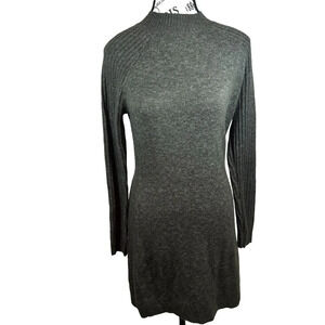 Abercrombie & Fitch Knit Sweater Mock Neck Dress Green Knee Length Sz S Career